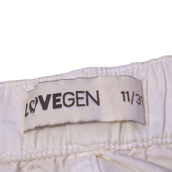LoveGEN straight leg cargo pants off white NWT size 11 - Picture 13 of 16